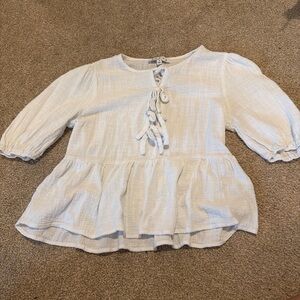 Girls' Peasant Top with Tie Front